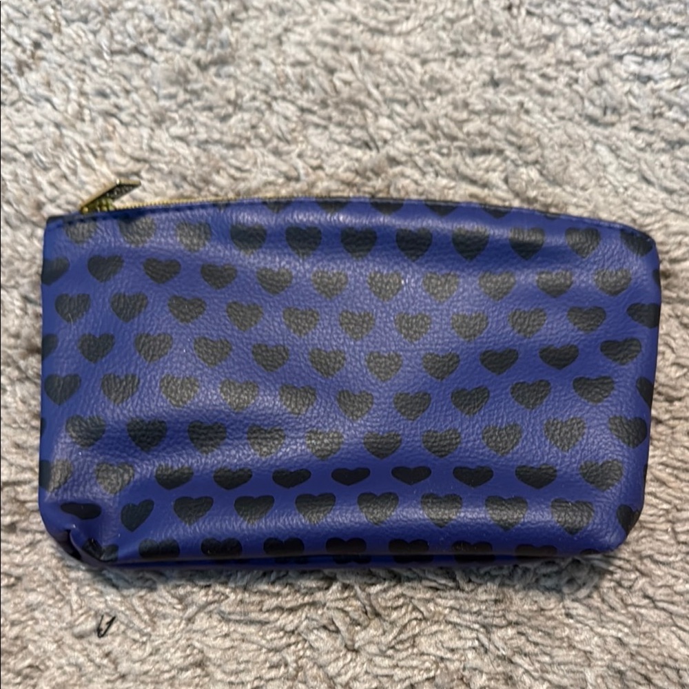 Ipsy Blue Pouch with Gold Zipper